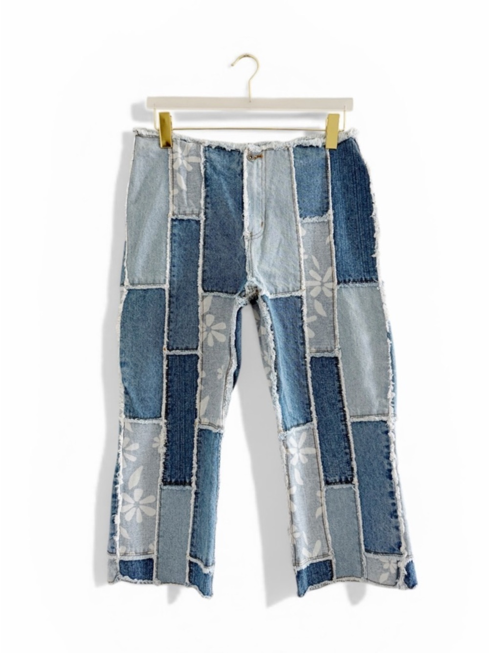 Vintage Zana Di Coastal Cowgirl Patchwork Hippie Coconut Girl Jeans Kick Flare